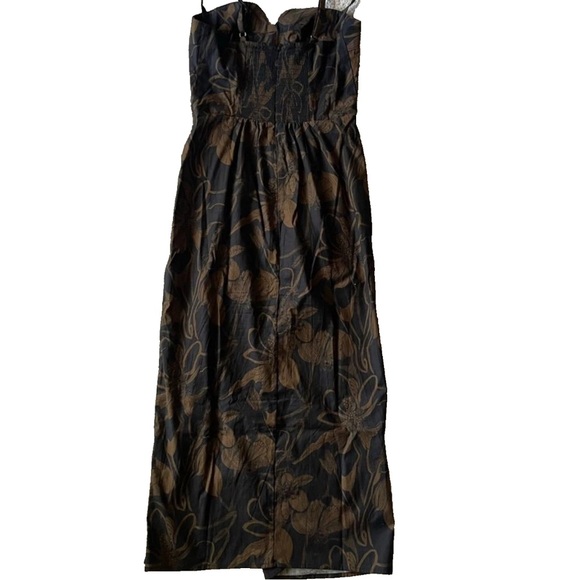 ✨NEW✨ Reformation Alfred Cotton Midi Dress in Brava Brown Black Floral Size 6 - Picture 6 of 10